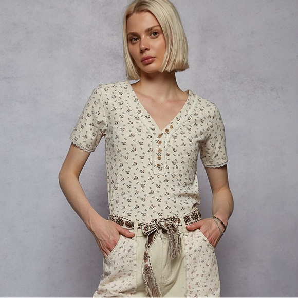 POL Floral Embroidered Belt with Braided Tassel Tie - Western Cottagecore Vibes - Picture 5 of 7